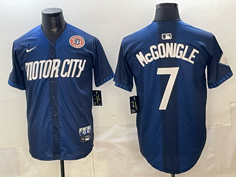 Men Detroit Tigers #7 McGonigle blue Game Nike MLB Jersey 0402009